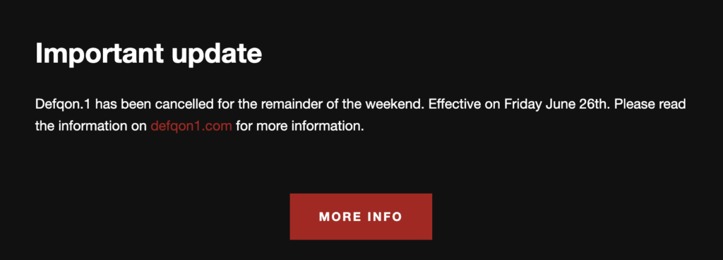 Defqon.1 has been cancelled 2026.